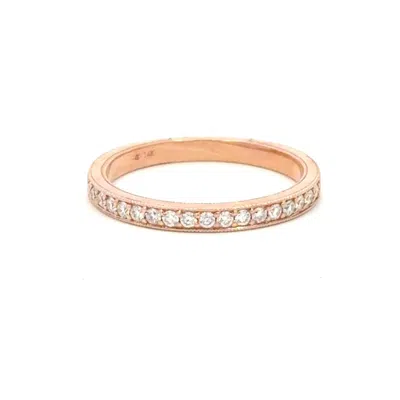 Aamiaa 0.22 Carat Natural Diamond Channel Set Band Ring - Size 6.5 In 14k Rose Gold In Multi