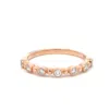 Aamiaa 0.24 Carat Natural Diamond Bezel & Bar Band Ring In 14k Rose Gold