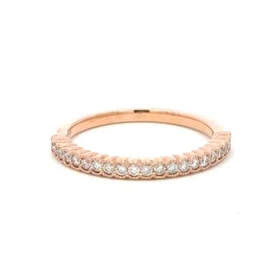 Aamiaa 0.25 Carat Natural Diamond Half Eternity Band Ring In 14k Rose Gold