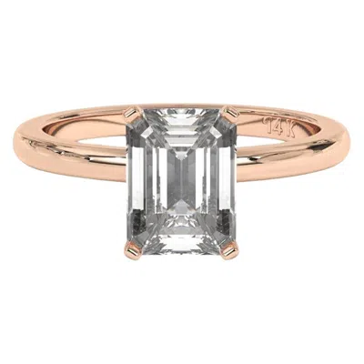 Pre-owned Aamiaa 0.30ct Emerald Cut Solitaire Gh Color Si Clarity Natural Diamond Wedding Ring In Green