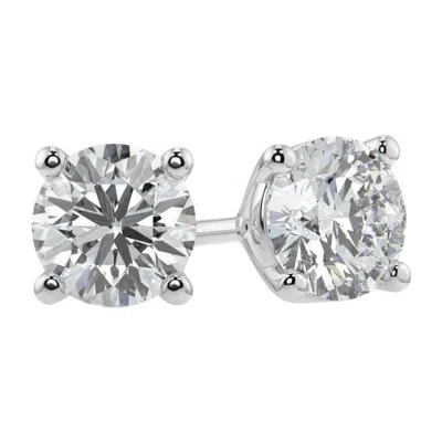 Pre-owned Aamiaa 0.33 Ct Natural Diamond I1 Clarity Round Shape Solitaire 4 Prong Studs In Multi