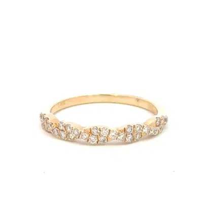 Aamiaa 0.35 Carat Natural Diamond Cluster Twist Band Ring In 14k Yellow Gold