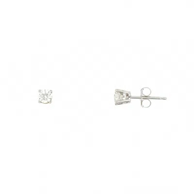 Aamiaa 0.40 Carat Natural Diamond Round Brilliant Stud Earrings In 14k White Gold