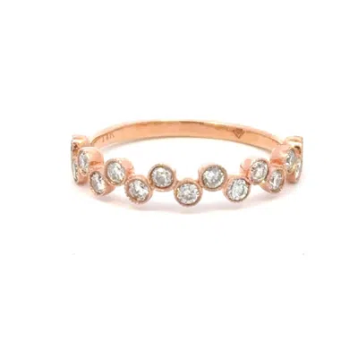 Aamiaa 0.45 Carat Natural Round Diamond Bezel Set Band Ring In 14k Rose Gold