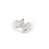 Aamiaa 0.50 Carat Natural Diamond Princess And Baguette Cut Cluster Ring In 14k White Gold In Metallic