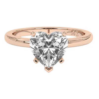 Pre-owned Aamiaa 0.50ct Heart Cut Solitaire Gh Color Si Clarity Natural Diamond Wedding Ring In Multi
