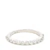 Aamiaa 0.30 Carat Natural Diamond Round Brilliant And Baguette Band Ring In 14k White Gold In Metallic