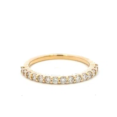 AAMIAA 0.52 CARAT NATURAL DIAMOND HALF-ETERNITY BAND RING IN 14K YELLOW GOLD