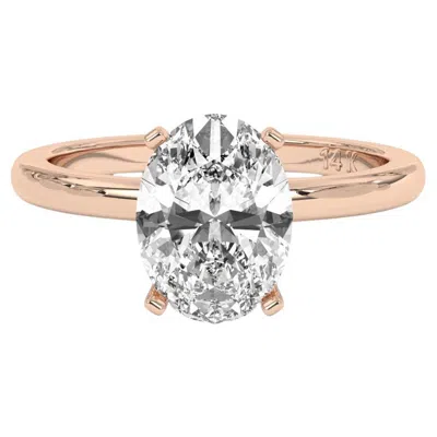 Pre-owned Aamiaa 0.75ct Oval Cut Solitaire Gh Color I1 Clarity Natural Diamond Wedding Ring In Multi