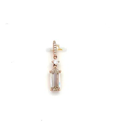 Aamiaa 0.90 Carat Natural Diamond Emerald Cut Drop Pendant In 14k Rose Gold In Neutral