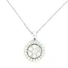 Aamiaa 1.00 Carat Natural Diamond Round Brilliant Halo Pendant In 14k White Gold In Metallic