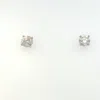 Aamiaa 1.00 Carat Natural Diamond Round Brilliant Stud Earrings In 14k White Gold In White