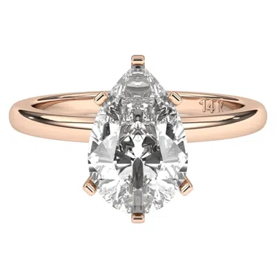 Pre-owned Aamiaa 1.00ct Pear Cut Solitaire Gh Color I1 Clarity Natural Diamond Wedding Ring In Multi