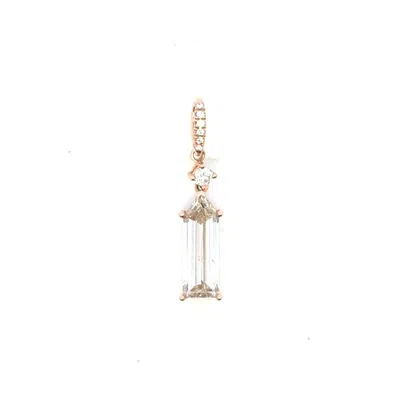 Aamiaa 1.31 Carat Natural Diamond Emerald Cut Drop Pendant In 14k Rose Gold