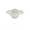 Aamiaa 1.33 Carat Natural Diamond Oval Cluster Halo Engagement Ring In 14k White Gold