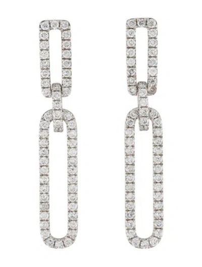 Pre-owned Aamiaa 14k 1.07ctw Lab-grown Diamond Dangling Paperclip Earrings In Multi