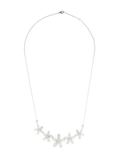 Pre-owned Aamiaa 14k 12.36ctw Lab-grown Diamond Flower Collar Necklace, 17.5" In Multi