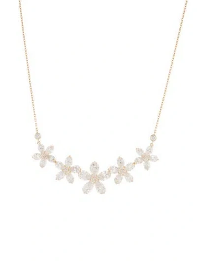 Pre-owned Aamiaa 14k 12.38ctw Lab-grown Diamond Floral Pendant Necklace, 17.75" In Multi