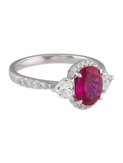 Pre-owned Aamiaa 14k 1.64ct Lab-grown Ruby & Diamond Cocktail Ring In Multi