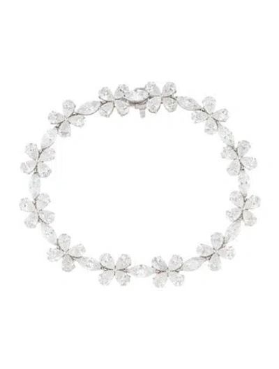 Pre-owned Aamiaa 14k 17.74ctw Lab-grown Diamond Flower Link Bracelet, 7" In Multi