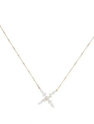 Pre-owned Aamiaa 14k 1.94ctw Lab-grown Diamond 'x' Pendant Necklace, 18" In Multi