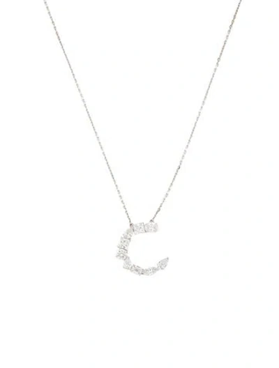 Pre-owned Aamiaa 14k 1.99ctw Lab-grown Diamond 'c' Necklace, 18" In Multi