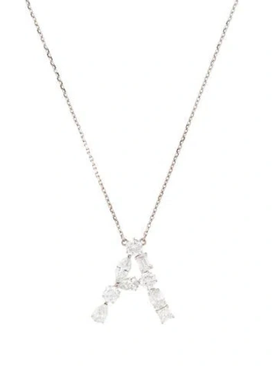 Pre-owned Aamiaa 14k 2.05ctw Lab-grown Diamond 'a' Pendant Necklace, 18" In Multi