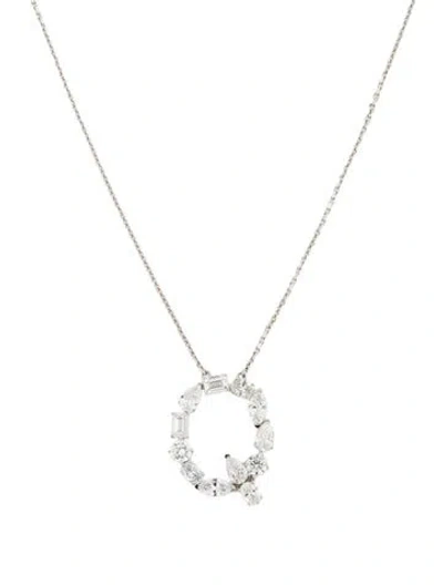 Pre-owned Aamiaa 14k 2.13ctw Lab-grown Diamond 'q' Pendant Necklace, 17.5" In Multi