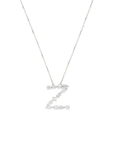 Pre-owned Aamiaa 14k 2.19ctw Diamond 'z' Pendant Necklace, 18" In Multi