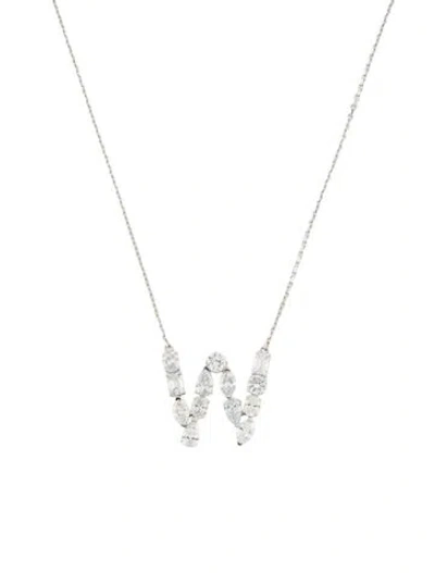 Pre-owned Aamiaa 14k 2.20ctw Lab-grown Diamond 'w' Necklace, 18" In Multi