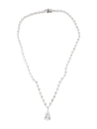 Pre-owned Aamiaa 14k 28.53ctw Lab-grown Diamond Rivière Pendant Necklace, 18" In Multi