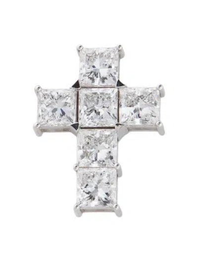 Pre-owned Aamiaa 14k 6.10ctw Lab-grown Diamond Cross Pendant In Multi