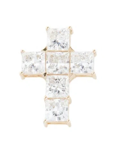 Pre-owned Aamiaa 14k 6.25ctw Lab-grown Diamond Cross Pendant In Multi