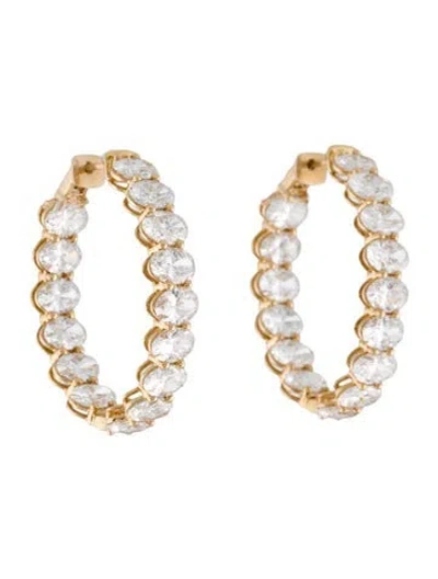 Pre-owned Aamiaa 14k 7.36ctw Lab-grown Diamond Inside-out Hoop Earrings In Multi