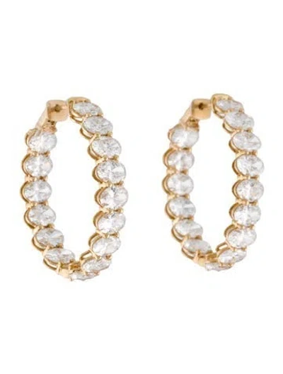 Pre-owned Aamiaa 14k 7.36ctw Lab-grown Diamond Inside-out Hoop Earrings In Multi
