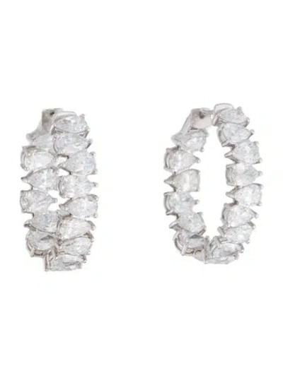 Pre-owned Aamiaa 14k 7.54ctw Lab-grown Diamond Inside-out Hoop Earrings In Multi