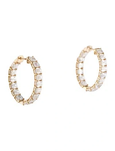 Pre-owned Aamiaa 14k 8.48ctw Lab-grown Diamond Inside-out Hoop Earrings In Multi