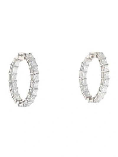 Pre-owned Aamiaa 14k 9.39ctw Lab-grown Diamond Inside-out Hoop Earrings In Multi