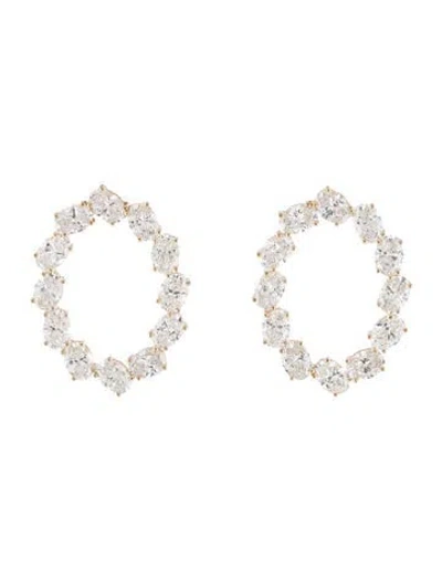 Pre-owned Aamiaa 14k 9.73ctw Lab-grown Diamond Oval Drop Earrings In Multi