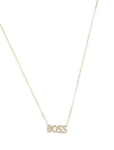 Pre-owned Aamiaa 14k Diamond ' Boss ' Pendant Necklace, 17.75" In Multi