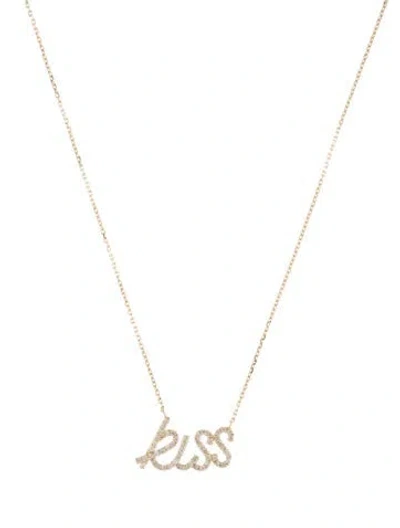 Pre-owned Aamiaa 14k Diamond ' Kiss ' Pendant Necklace, 17.75" In Multi