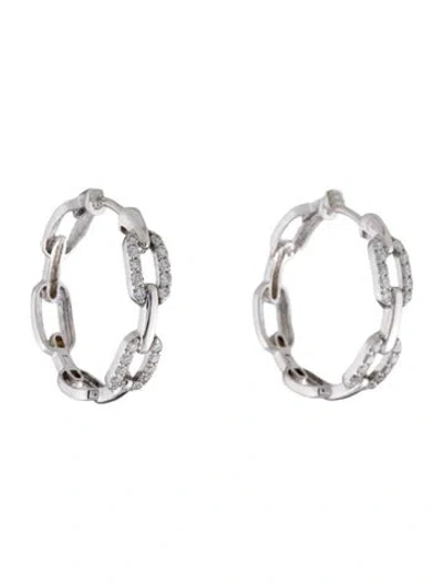 Pre-owned Aamiaa 14k Diamond Lab-grown Chain Link Hoop Diamond Earrings In Multi