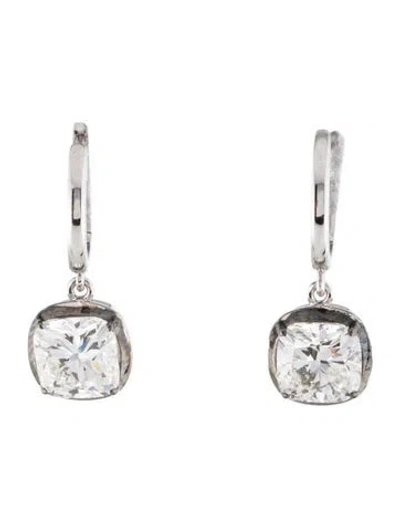 Pre-owned Aamiaa 14k Enamel 2.02ctw Lab-grown Diamond Drop Earrings In Black