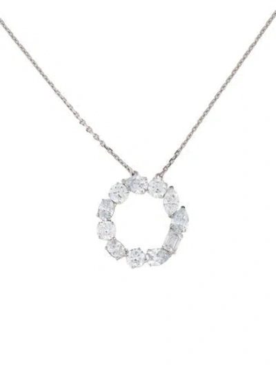 Pre-owned Aamiaa 14k Lab-grown Diamond Circle Pendant Necklace, 18" In Multi