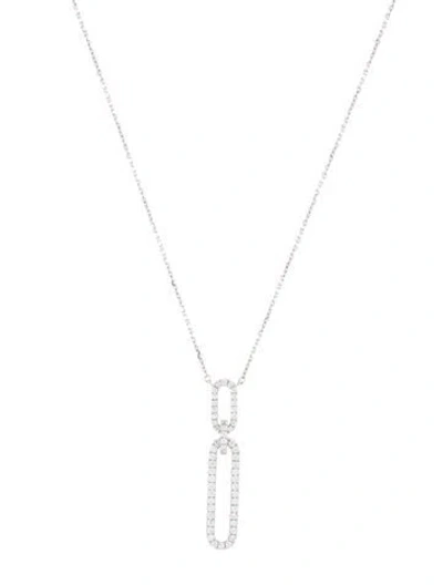 Pre-owned Aamiaa 14k Lab-grown Diamond Dangling Paperclip Necklace, 18" In Multi
