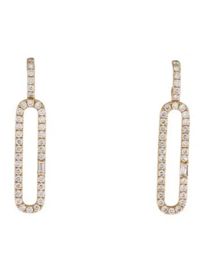 Pre-owned Aamiaa 14k Lab-grown Diamond Paperclip Earrings In Multi