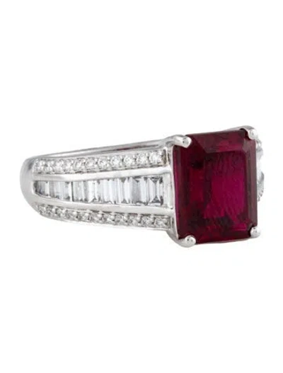 Pre-owned Aamiaa 14k Synthetic Ruby & Lab-grown Diamond Cocktail Ring In Multi