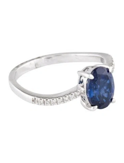 Pre-owned Aamiaa 14k Synthetic Sapphire & Diamond Cocktail Ring In Multi