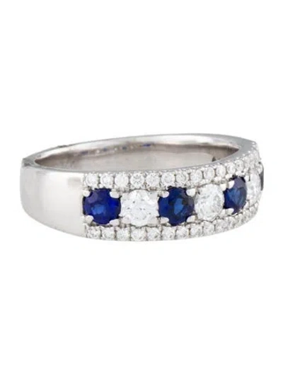 Pre-owned Aamiaa 14k Synthetic Sapphire & Lab-grown Diamond Band In Multi