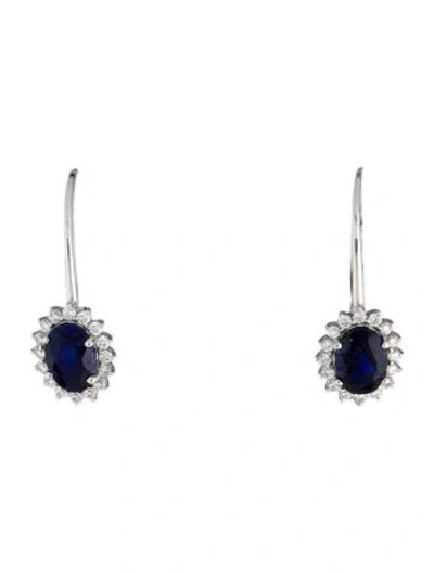 Pre-owned Aamiaa 14k Synthetic Sapphire & Lab-grown Diamond Drop Earrings In Multi